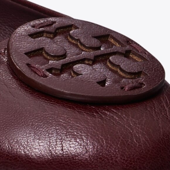 Tory Burch $228 MINNIE TRAVEL BALLET Flats Plum Dark Burgundy 10 10.5 - Picture 7 of 10